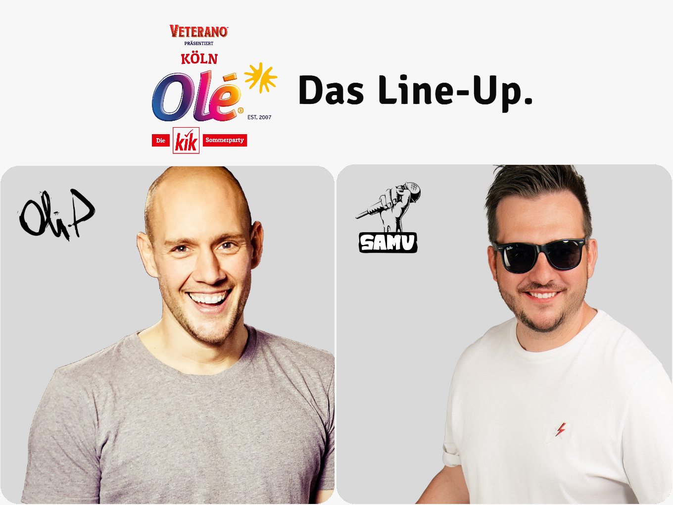 Köln Olé Line-up mit Oli P. und SAMU
