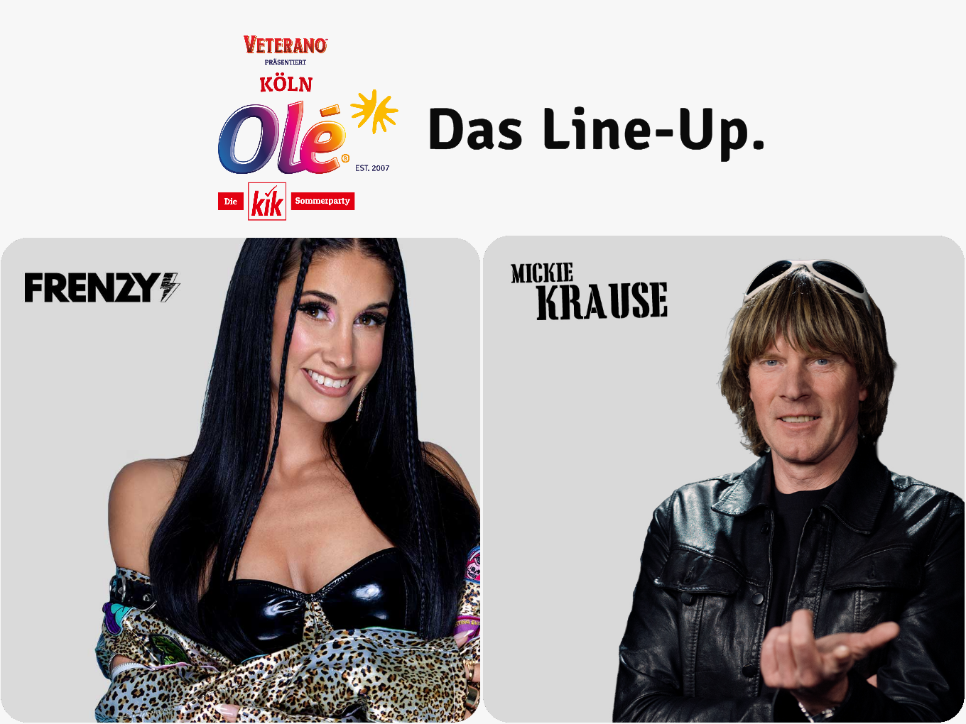 Köln Olé Line-up mit Frenzy und Mickie Krause